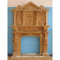 Double layer Marble Carving Fireplace FPS-D020